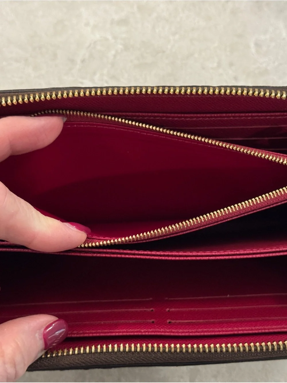 Louis Vuitton Monogram Zipoh Wallet - Brown with Gold Hardware